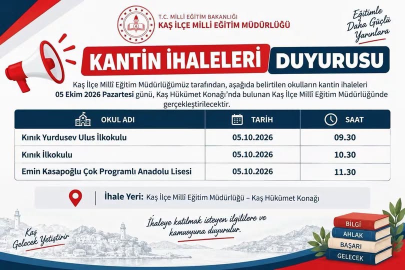 KANTİN İHALELERİ DUYURUSU