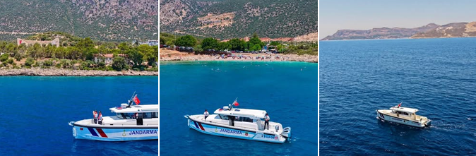 Antalya İl Jandarma Komutanlığı emrinde görevli Kaş Asayiş Bot Timi, sorumluluk sahasında önleyici kolluk devriye faaliyeti icra etti.